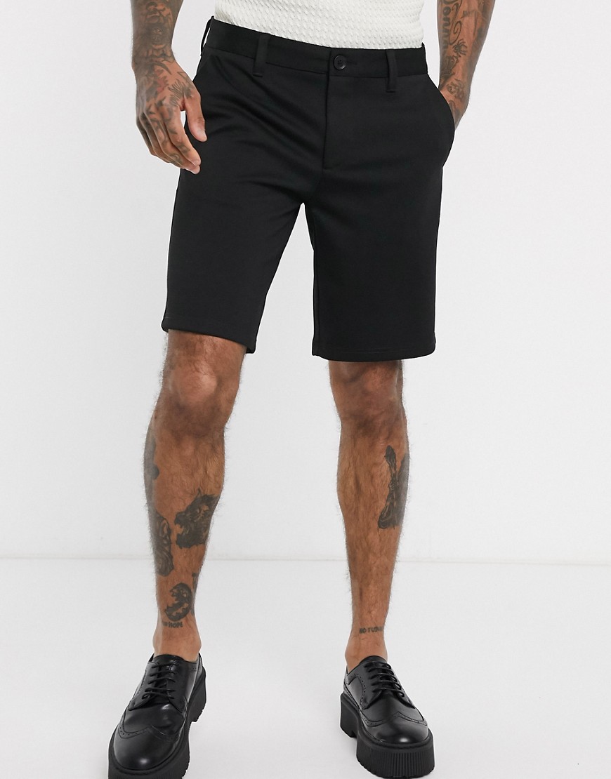 Only & Sons - Sorte elegante shorts med smal pasform