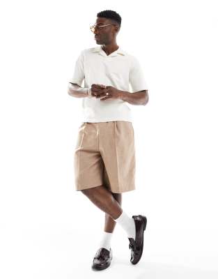 Only & Sons Split Neck Seersucker Polo