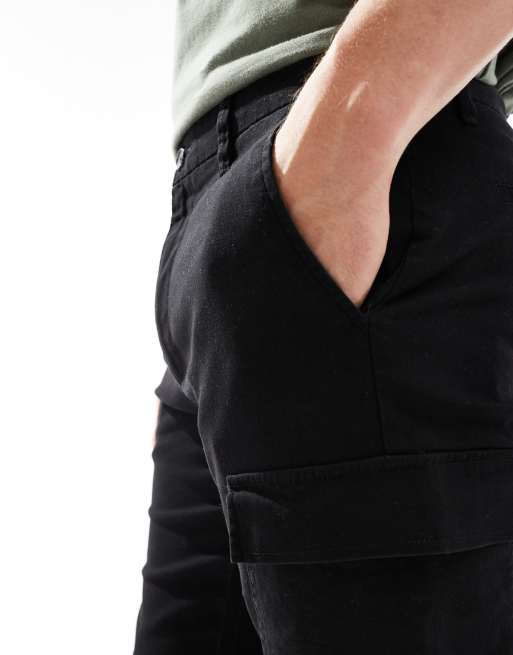 ONLY & SONS straight fit cargos in black