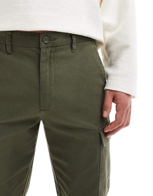 ONLY & SONS straight fit cargo pants in olive, 4 of 5