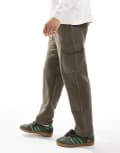 [ONLY & SONS] ONLY & SONS straight fit cargo trackies in brown-Black L Major brown