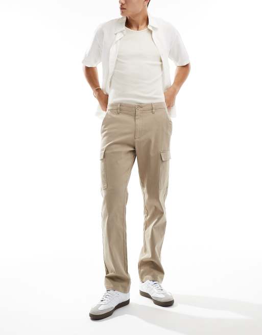 ONLY & SONS straight fit cargos in beige, 5 of 5