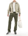 [ONLY & SONS] ONLY & SONS straight fit cargos in khaki-Navy W34 L32 Olive night