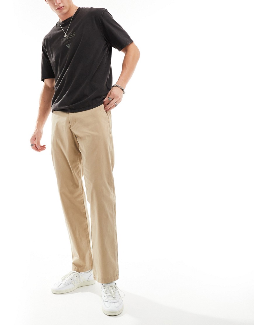 straight fit chinos in stone-Neutral