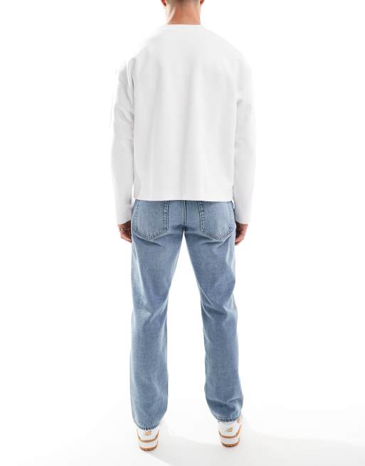ONLY & SONS straight fit jeans in light blue wash