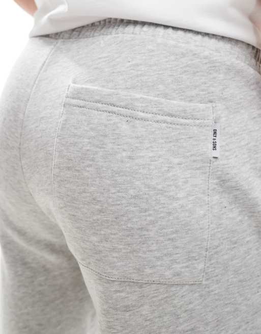 ONLY & SONS straight fit sweat sweatpants in light gray melange