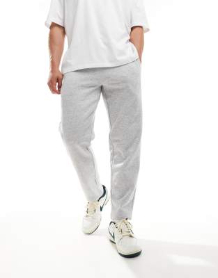 straight fit sweat sweatpants in light gray melange-White