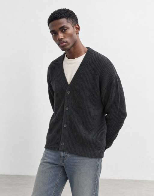ONLY & SONS Strickjacke mit V-Ausschnitt in Schwarz, 6 von 10