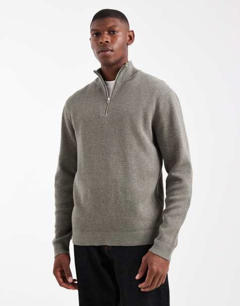 ONLY & SONS Strickpullover mit halbem Reißverschluss in Grau - view 1
