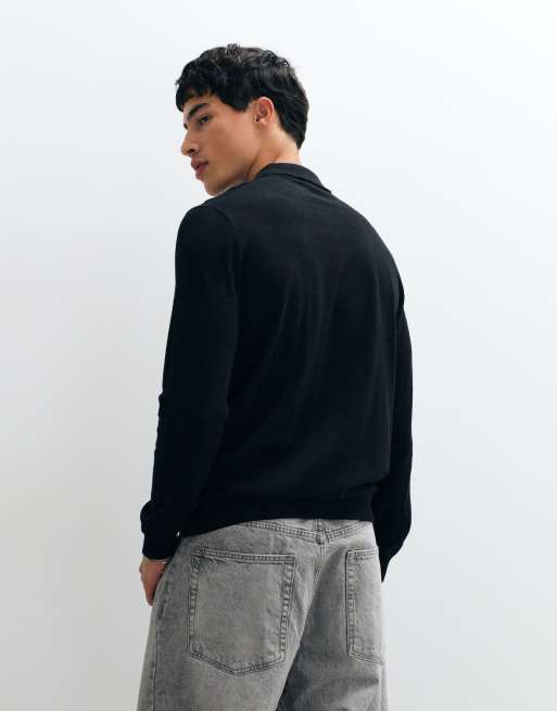 ONLY & SONS Strickpullover mit Polokragen in Schwarz, 4 von 5