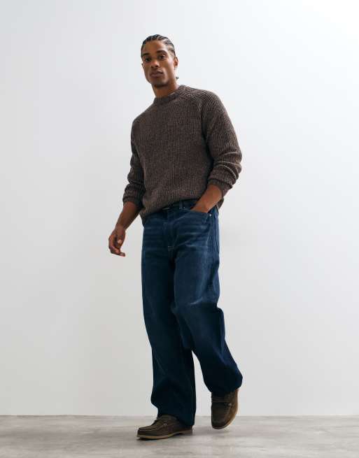 ONLY & SONS Strickpullover mit relaxter Passform, Raglanärmeln und Rundhalsausschnitt in braun meliert, 5 von 5