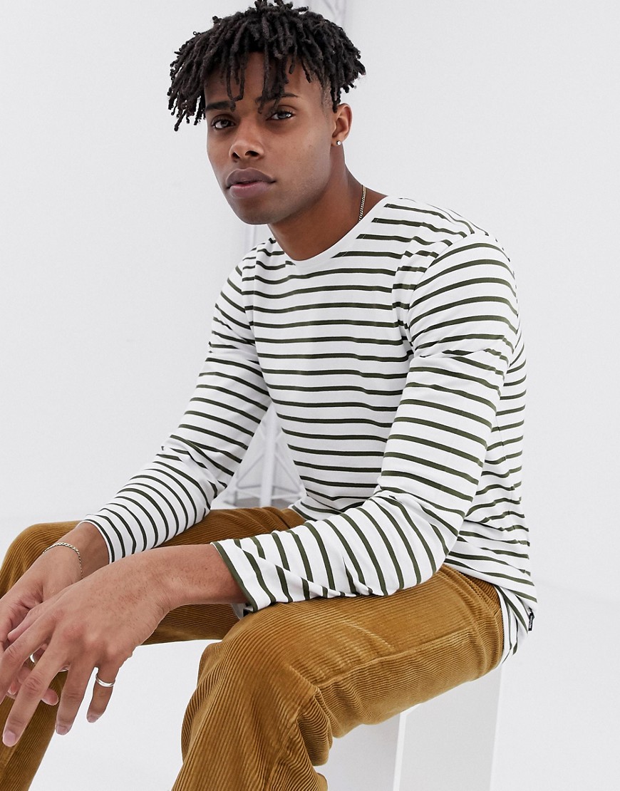 Only & Sons striped long sleeve t-shirt in white