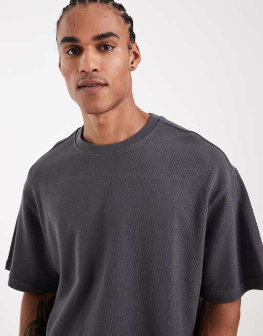 ONLY & SONS structured oversized t-shirt in charcoal grey, 5 of 5