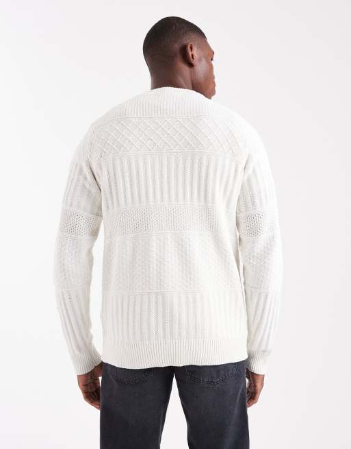 ONLY & SONS – Strukturierter Strickpullover in Cremeweiß , 3 von 5