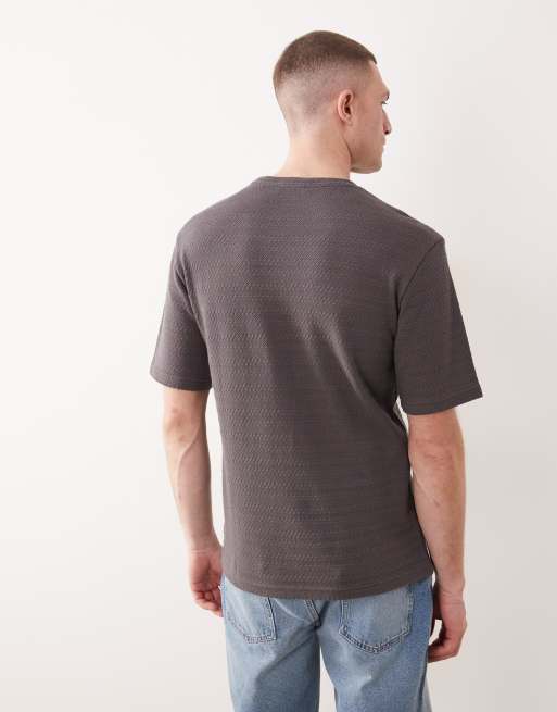 ONLY & SONS – Strukturiertes Strick-T-Shirt in Grau, 2 von 5