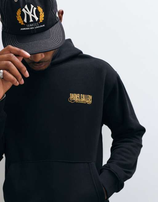 ONLY & SONS - sudadera con capucha de corte holgado con estampado trasero Park Gallery en negro, 5 de 10