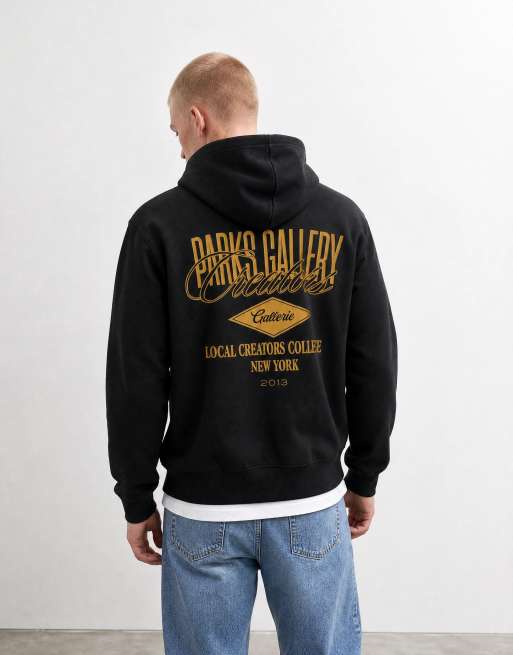 ONLY & SONS - sudadera con capucha de corte holgado con estampado trasero Park Gallery en negro, 7 de 10