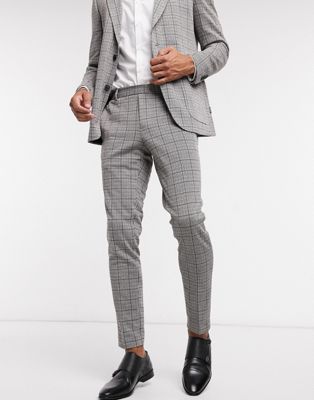 Only & Sons suit trouser with elasticated waist in heritage check (20606919)