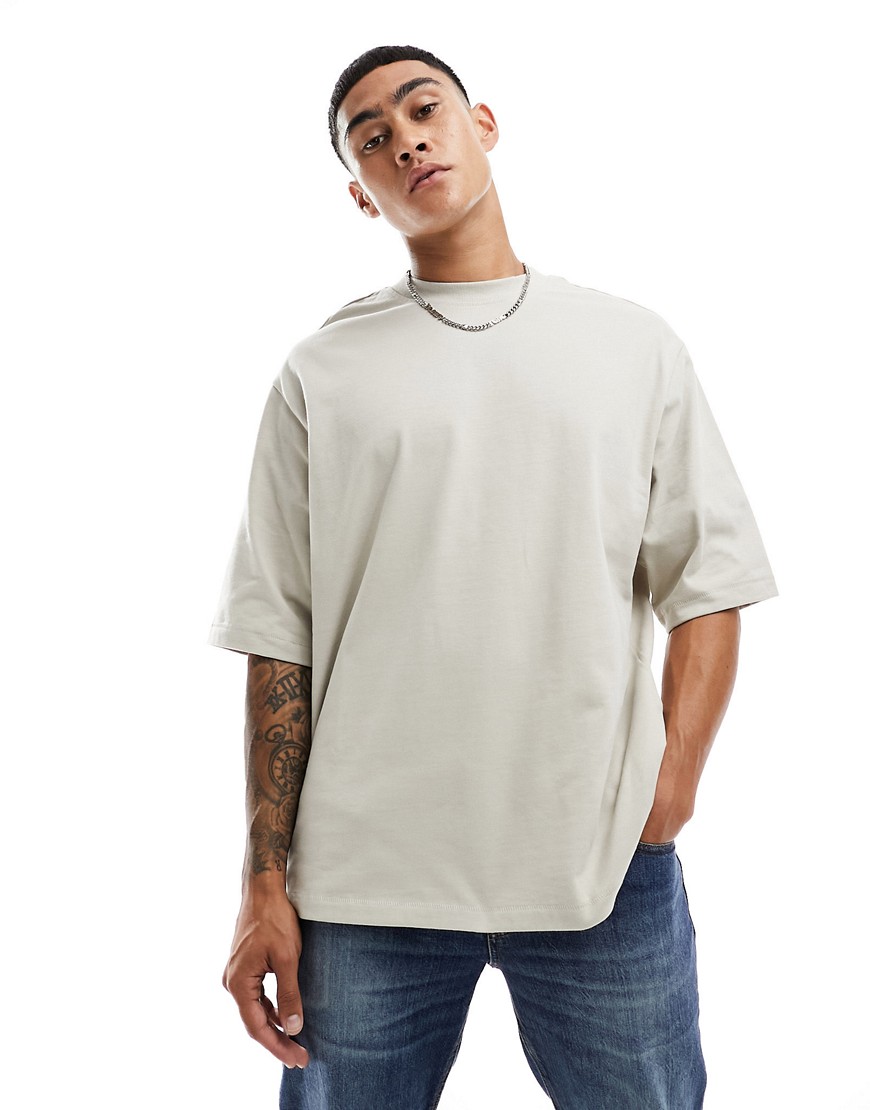 super oversize t-shirt in beige-Neutral