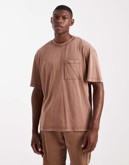 ONLY & SONS – Super-Oversize-T-Shirt in Braun, Kombiteil