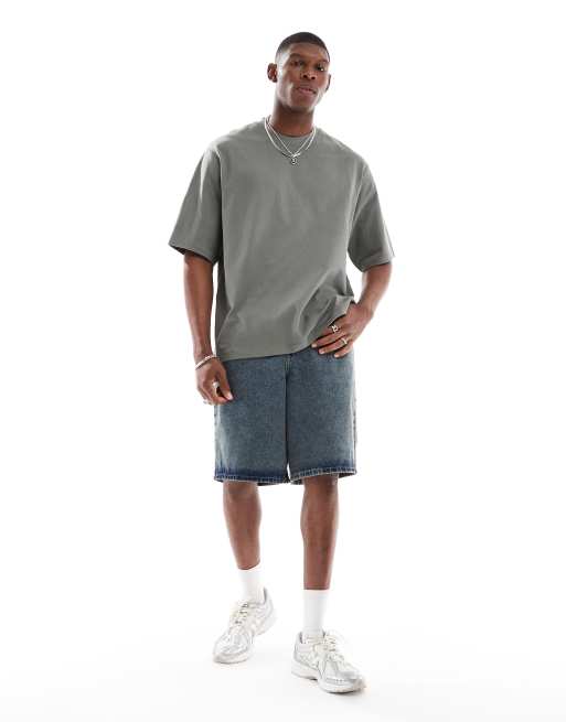 ONLY & SONS super oversize t-shirt in dark sage, 4 of 4