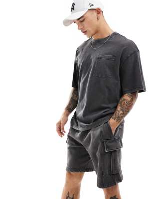 ONLY & SONS ONLY & SONS super oversized t-shirt co-ord in washed grey