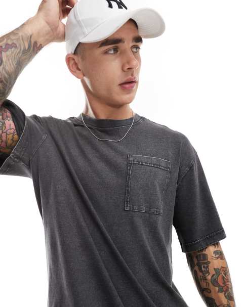 ONLY & SONS super oversized t-shirt co-ord in washed grey - view 2