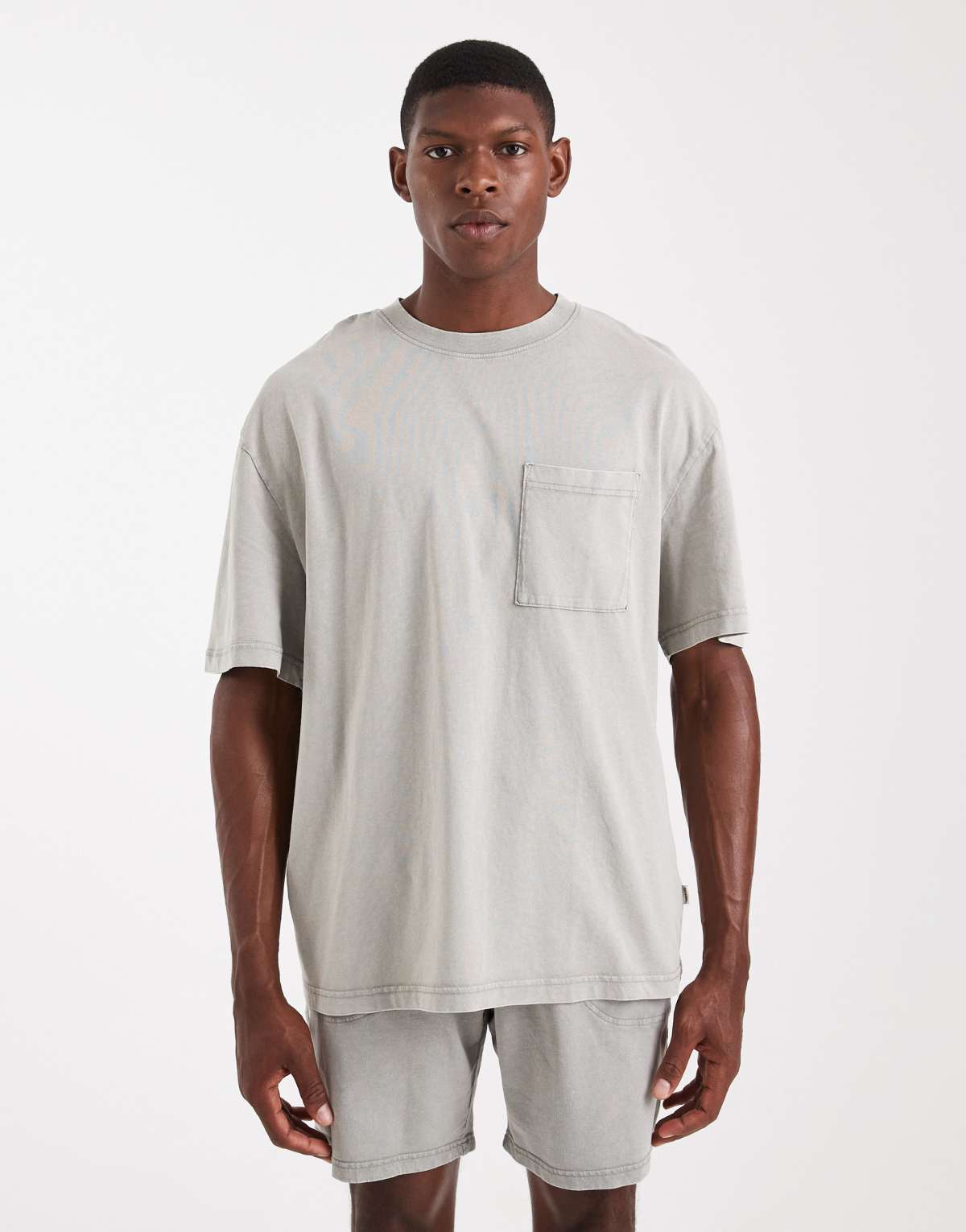 ONLY & SONS super oversized t-shirt co-ord in washed light grey
