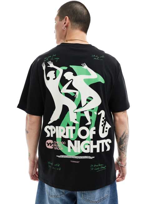 ONLY & SONS super oversized t-shirt with spirit back print in black, 2 of 4