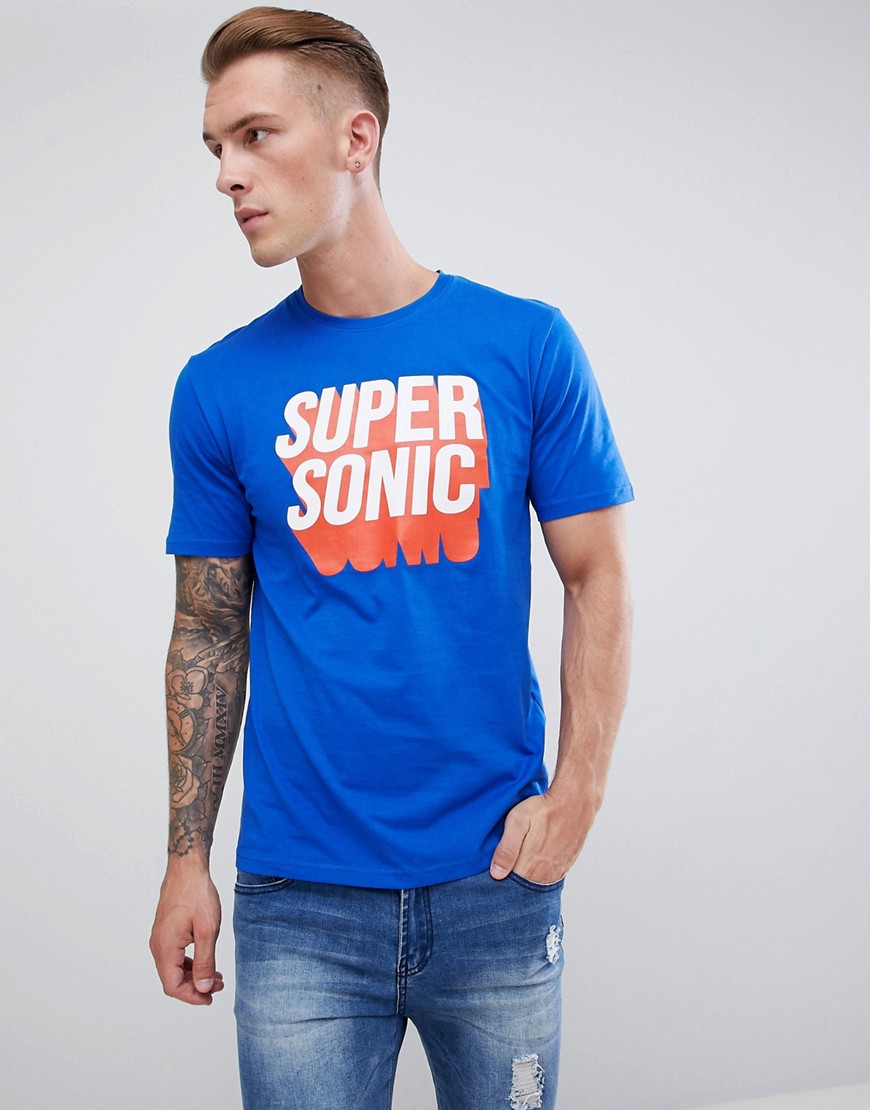 Only & Sons - 'Super Sonic' T-shirt-Blauw