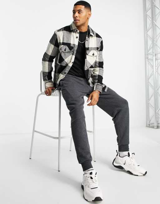 Only & Sons - Surchemise à carreaux buffalo - Noir et blanc