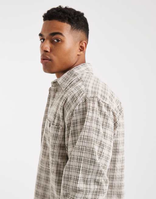 ONLY & SONS - Surchemise à carreaux en velours côtelé - Crème foncé, 4 de 5