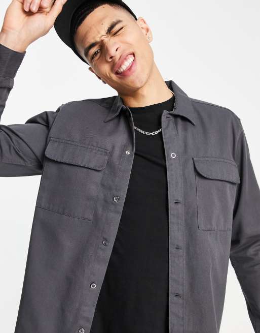Only & Sons - Surchemise à deux poches - Gris