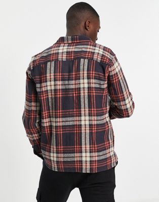 Chemises à carreaux Only & Sons - Surchemise avec poches devant - Carreaux bleu marine