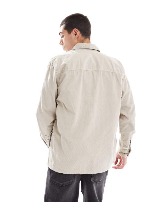 ONLY & SONS - Surchemise en velours côtelé à fermeture éclair - Taupe, 2 de 4