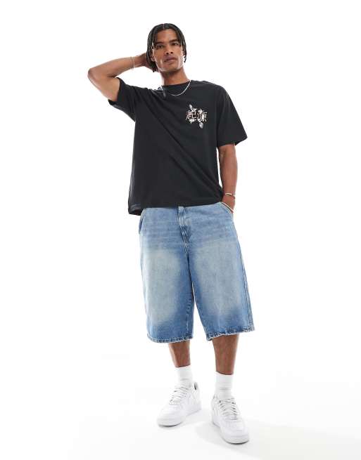 ONLY & SONS – Svart avslappnad t-shirt med japanskt tryck baktill, 2 av 4