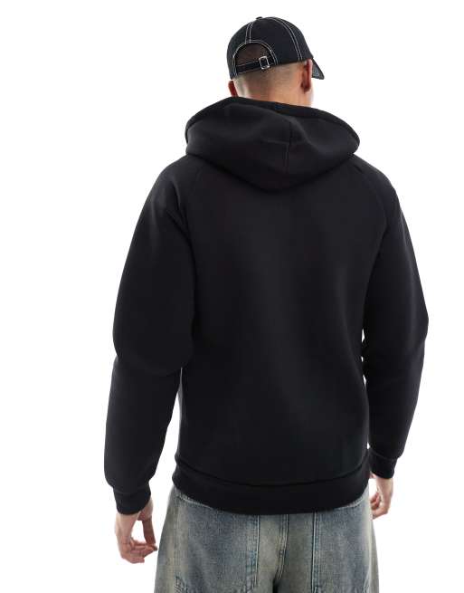 ONLY & SONS – Svart huvtröja i scubaliknande tyg och oversize med dragekdja, 4 av 4