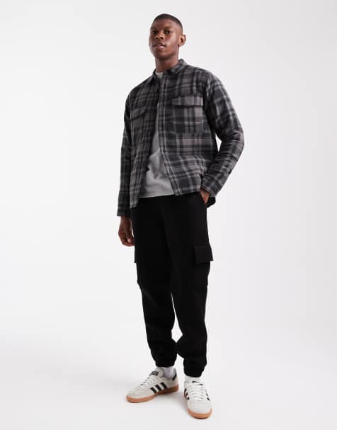 ONLY & SONS – Svart och grårutig, quiltad jacka - view 1