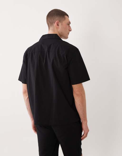 ONLY & SONS – Svart skjorta i linnestil med platt krage, del av set, 5 av 5