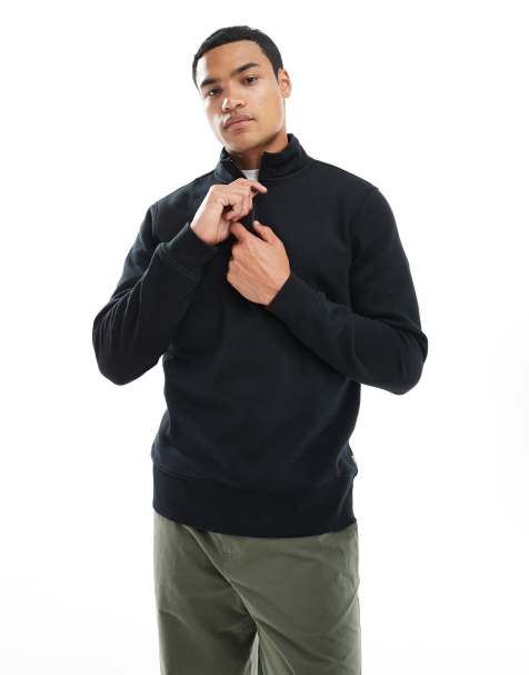 ONLY & SONS – Svart sweatshirt med kort dragkedja - view 1
