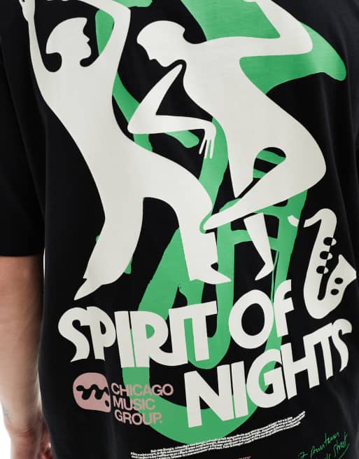 ONLY & SONS – Svart t-shirt i extra oversize med tryck baktill, 4 av 4
