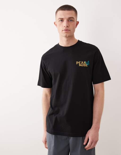 ONLY & SONS – Svart t-shirt i oversize med bergstryck baktill, 2 av 5