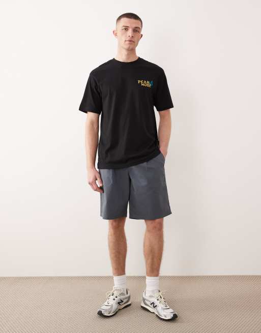 ONLY & SONS – Svart t-shirt i oversize med bergstryck baktill, 3 av 5