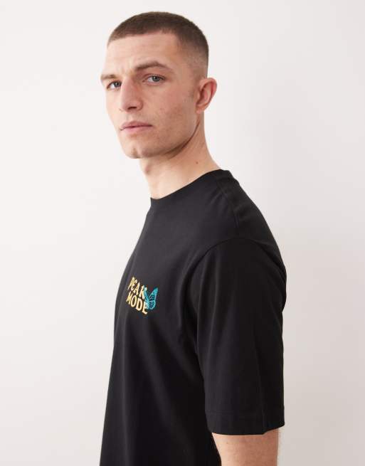 ONLY & SONS – Svart t-shirt i oversize med bergstryck baktill, 4 av 5