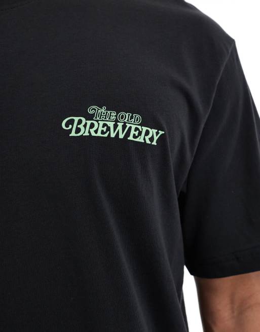 ONLY & SONS – Svart t-shirt i oversize med 'Brewery'-tryck på ryggen, 5 av 5