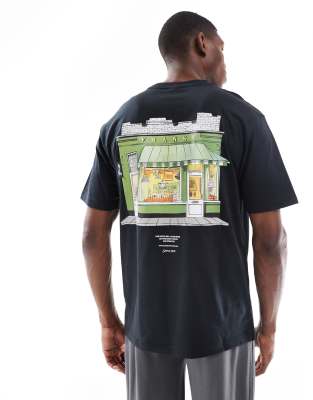 ONLY & SONS – Svart t-shirt i oversize med butikstryck baktill - view 1
