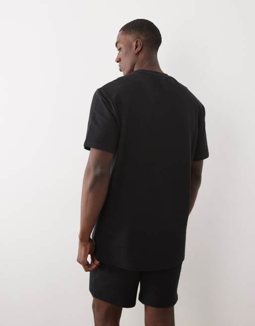 ONLY & SONS – Svart t-shirt med våffeltextur och korta ärmar, del av set, 4 av 5