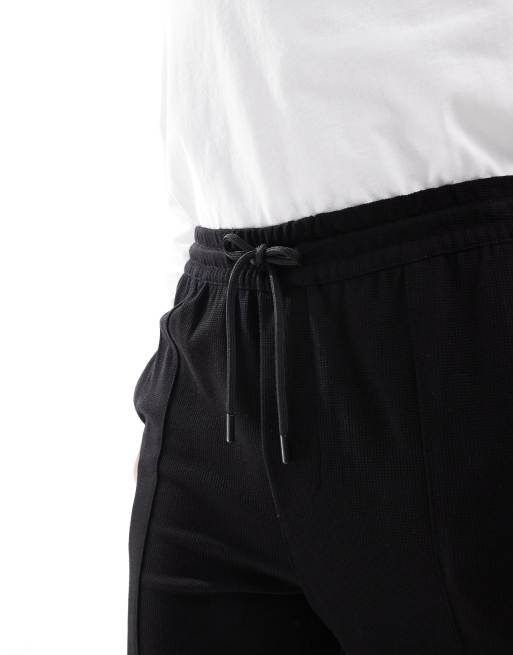 ONLY & SONS – Svarta, stickade mjukisbyxor med söm framtill, 5 av 5