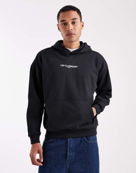 ONLY & SONS - Sweat à capuche épais coupe décontractée avec imprimé - Noir - view 1