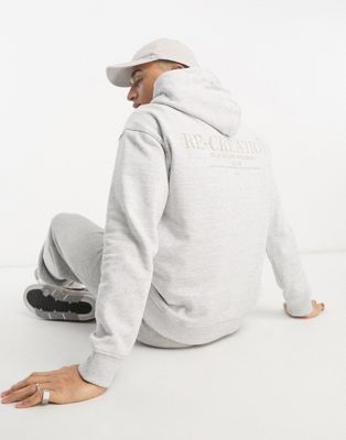 Only & Sons overiszed hoodie with re-creation back print in grey marl  - ASOS Price Checker